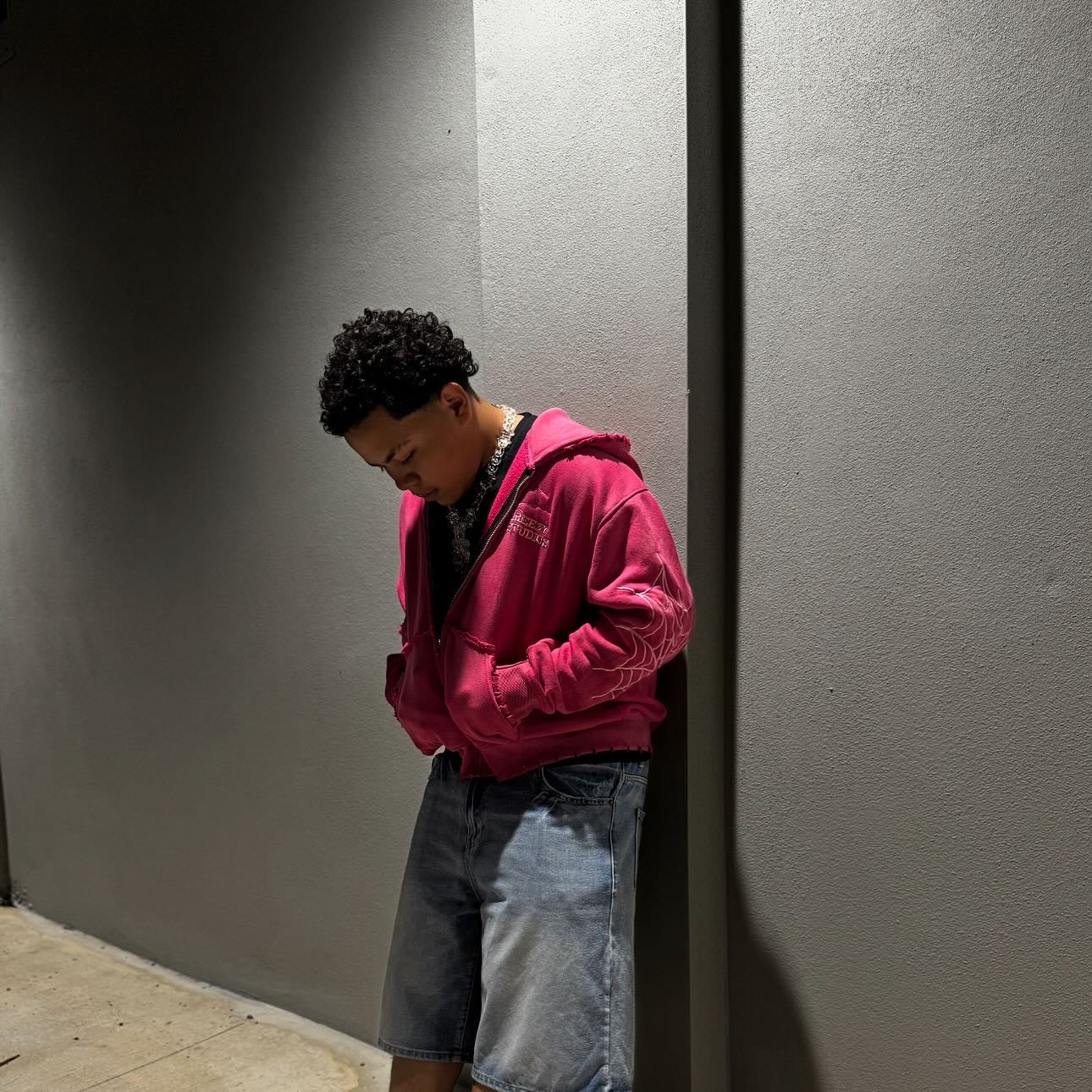 Pink Acid Wash Hoodie