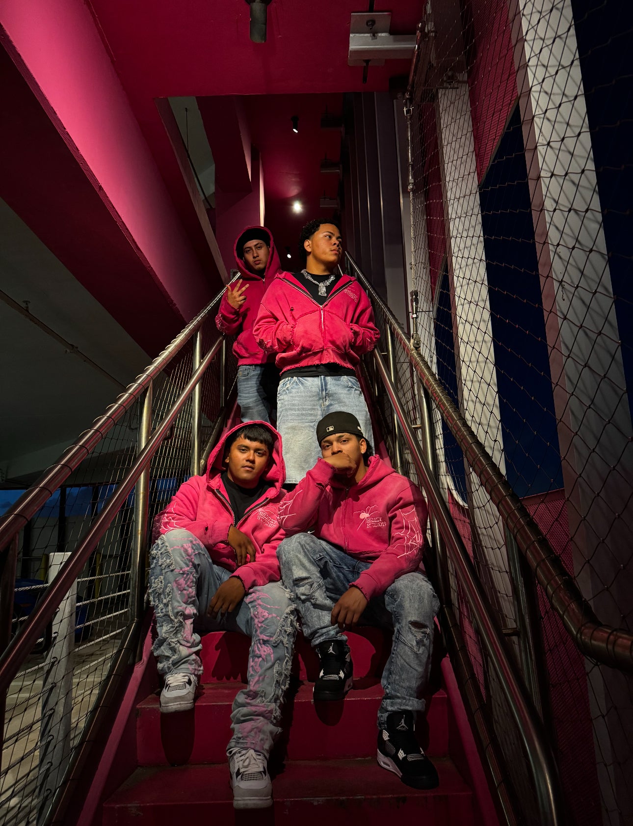 Pink Acid Wash Hoodie