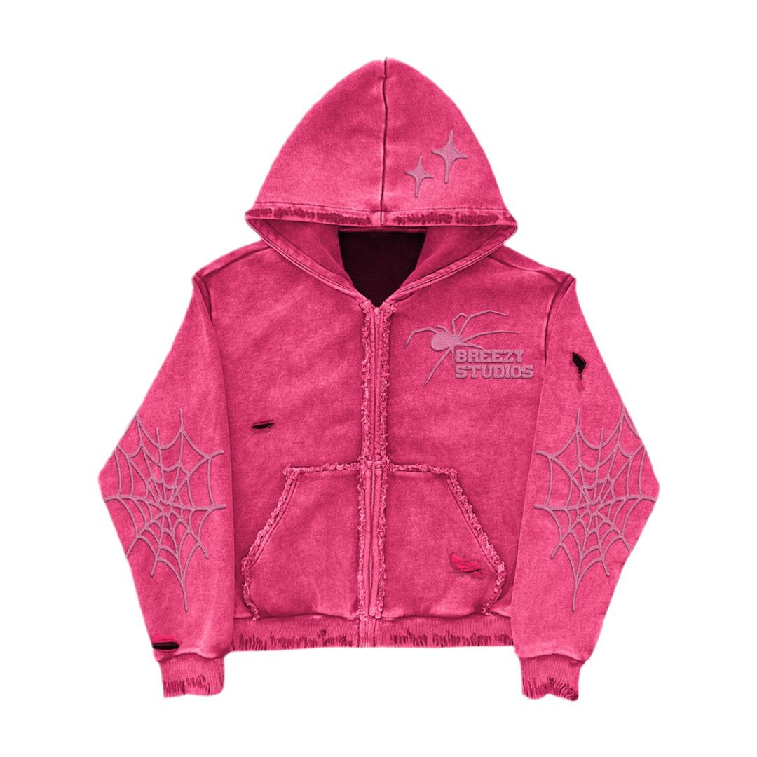 Pink Acid Wash Hoodie