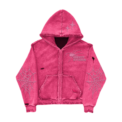 Pink Acid Wash Hoodie